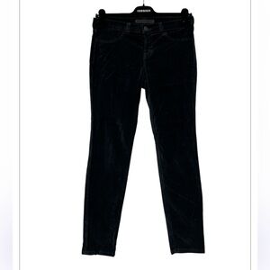 J BRAND 801 Low Rise Velvet Skinny Pants in Charcoal